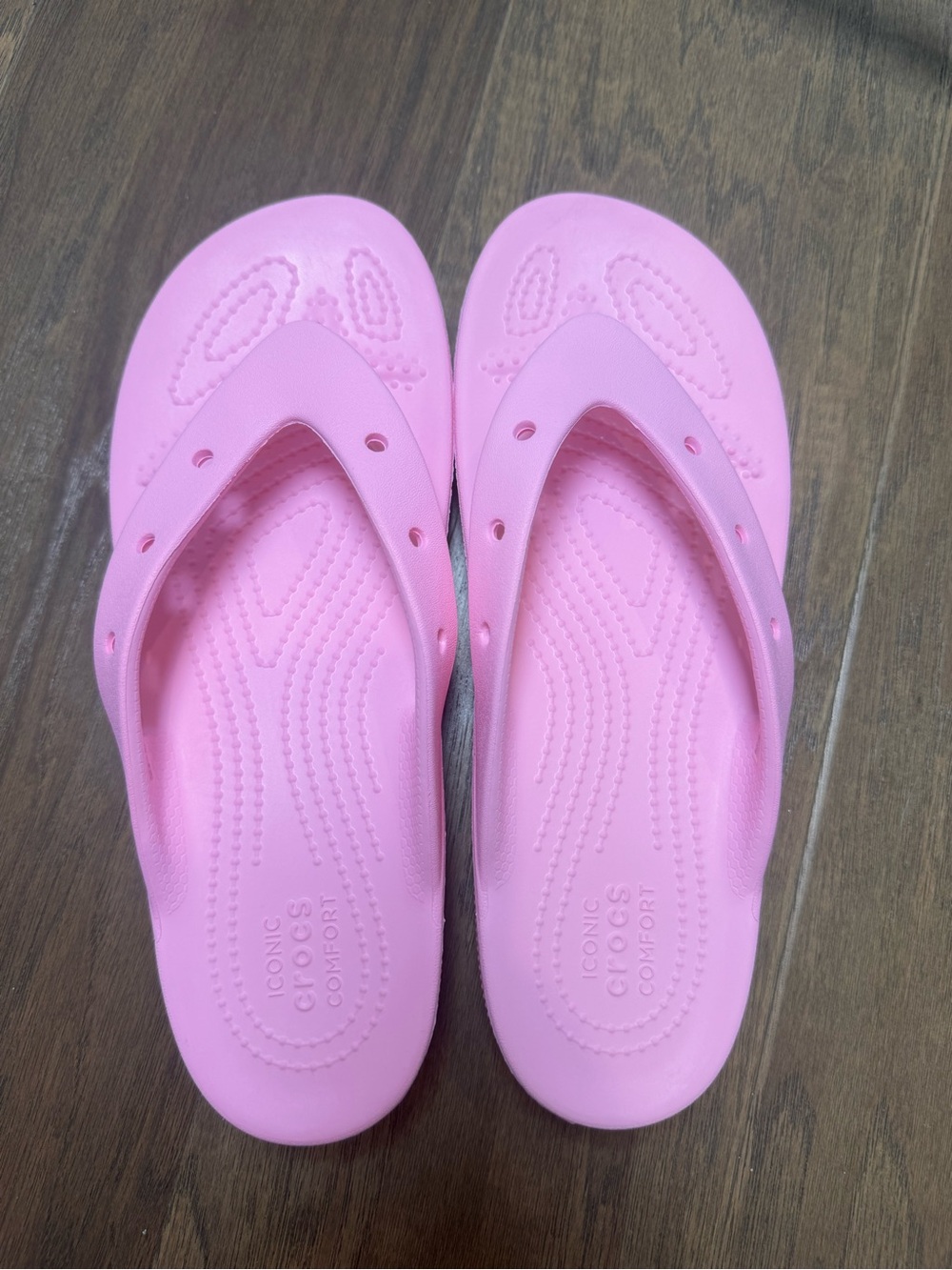 CROCS Platform Flip-Flop Thong Sandals Pastel Pink - Size 9 Women - Picture 2 of 5